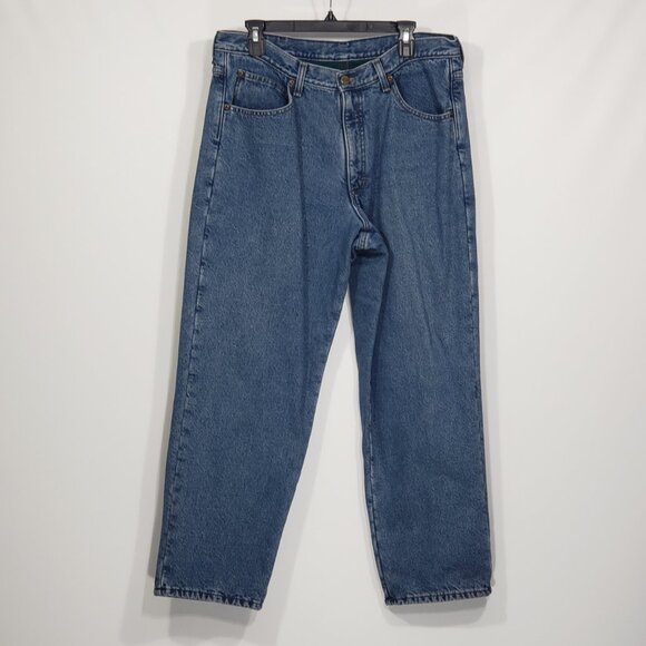 Vintage LL Bean  Flannel Lined Jeans   Tapered Leg  Men's Size 36X29 - Picture 1 of 3